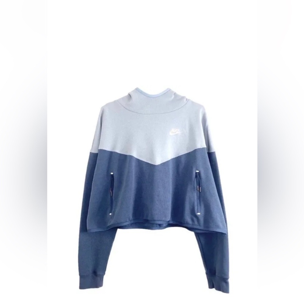 Nike women’s wide crop hoodie Large blue Like New